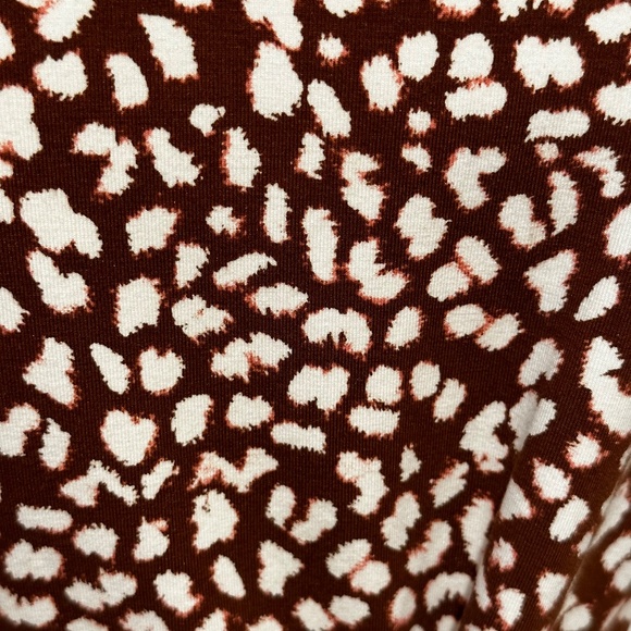 APT. 9 Cinch-Waist Fit & Flare Midi Dress Spandex Brown Animal Print Small - Picture 5 of 8